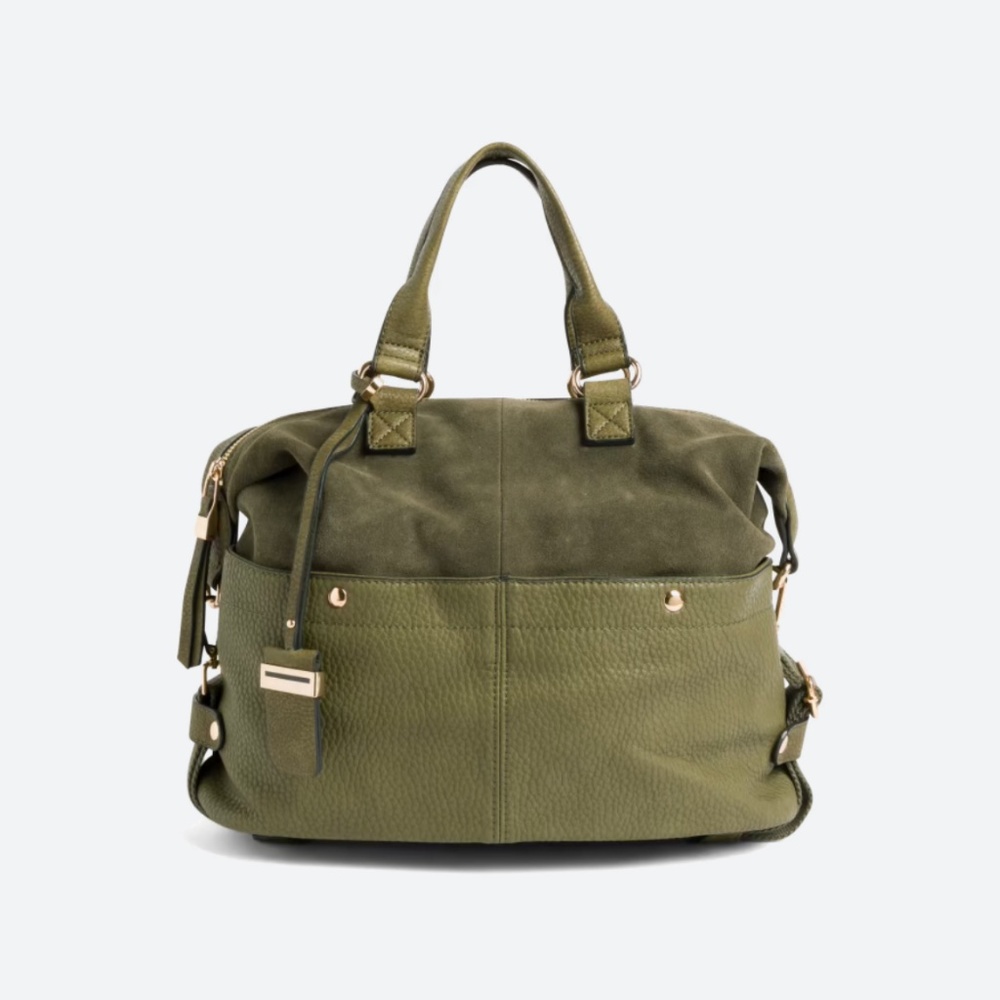 London Mixed Material Satchel